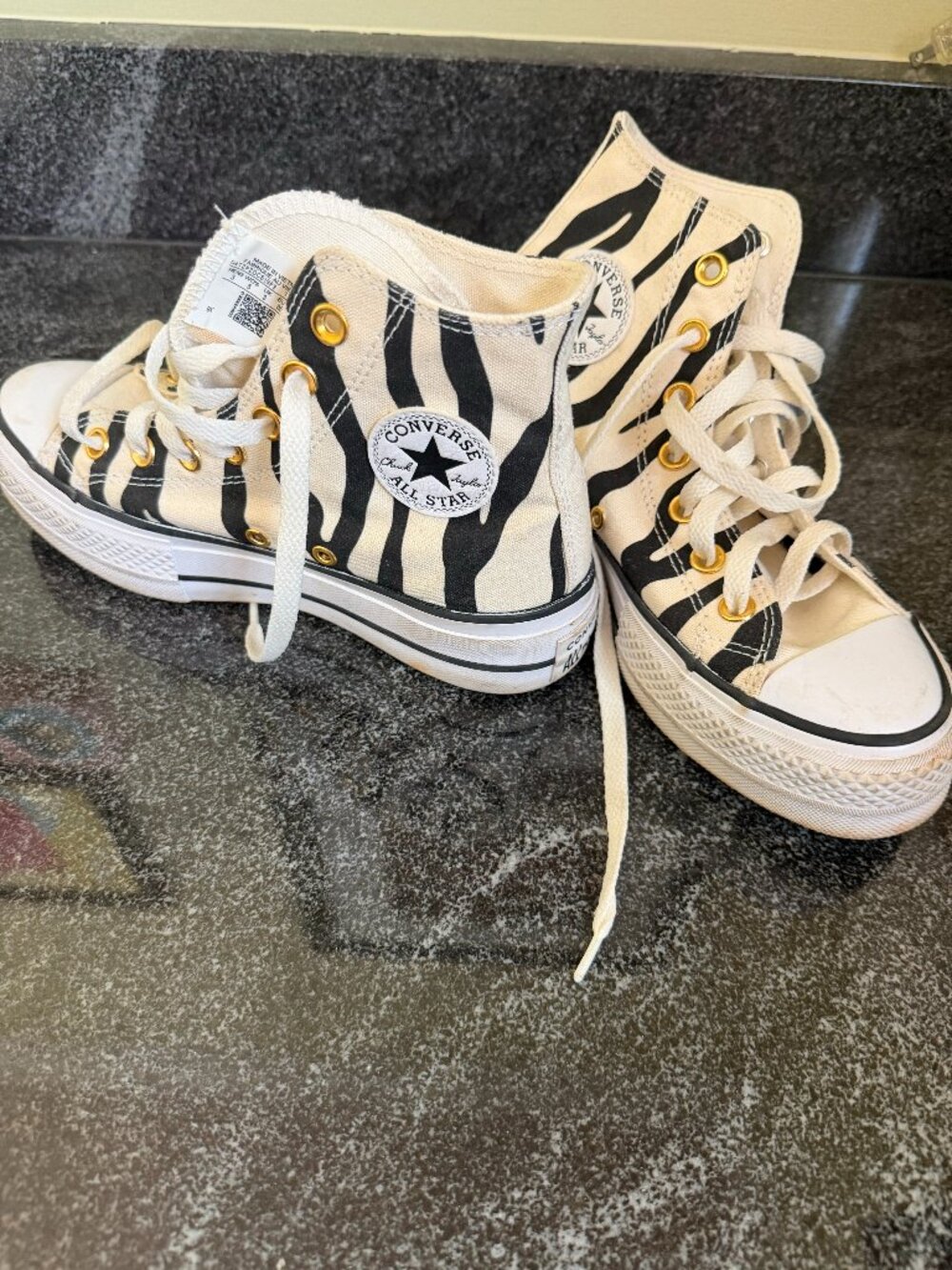 Custom Chuck Taylor All Star Lift Platform - Zebra